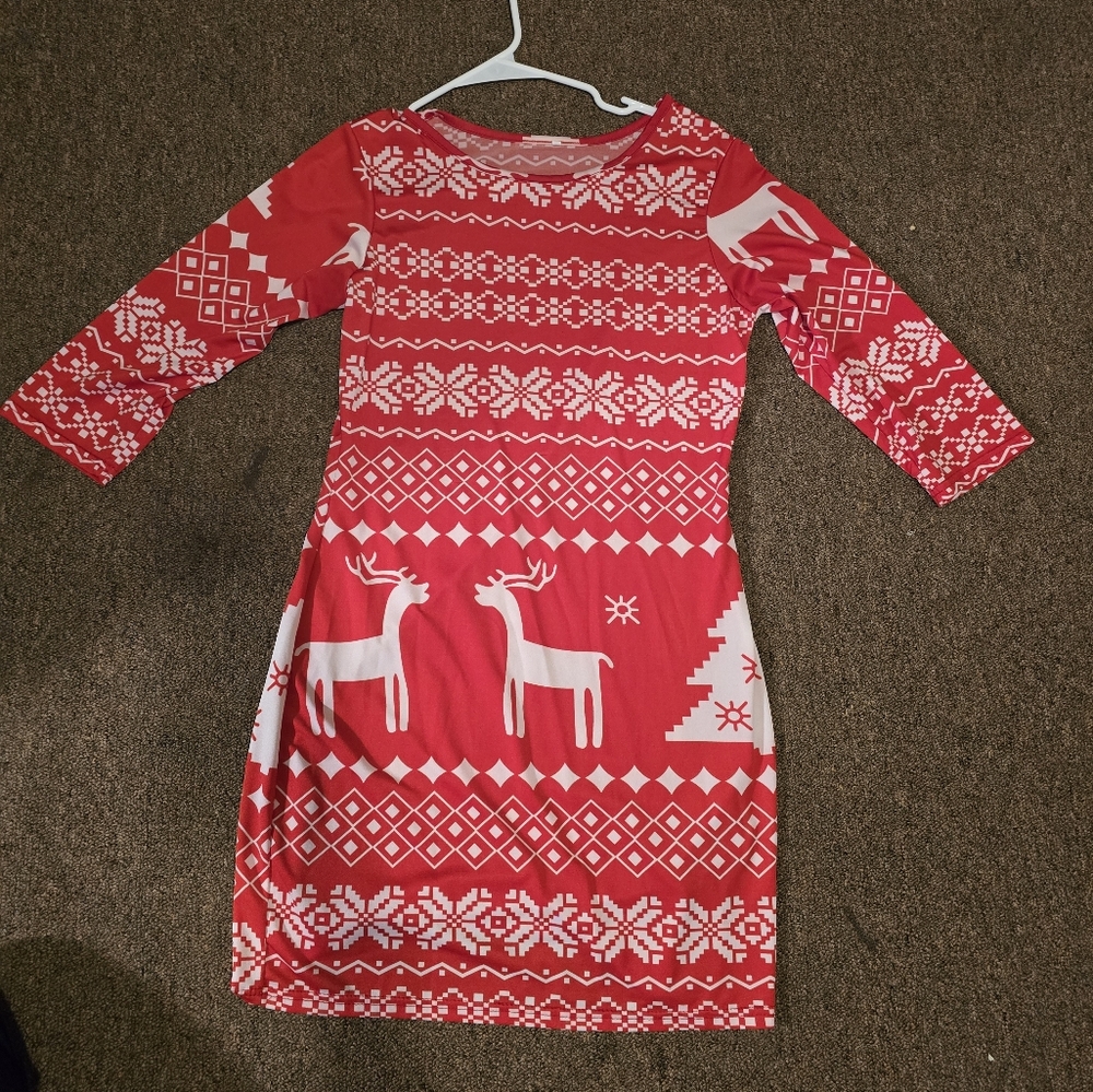 Red and white christmas dress